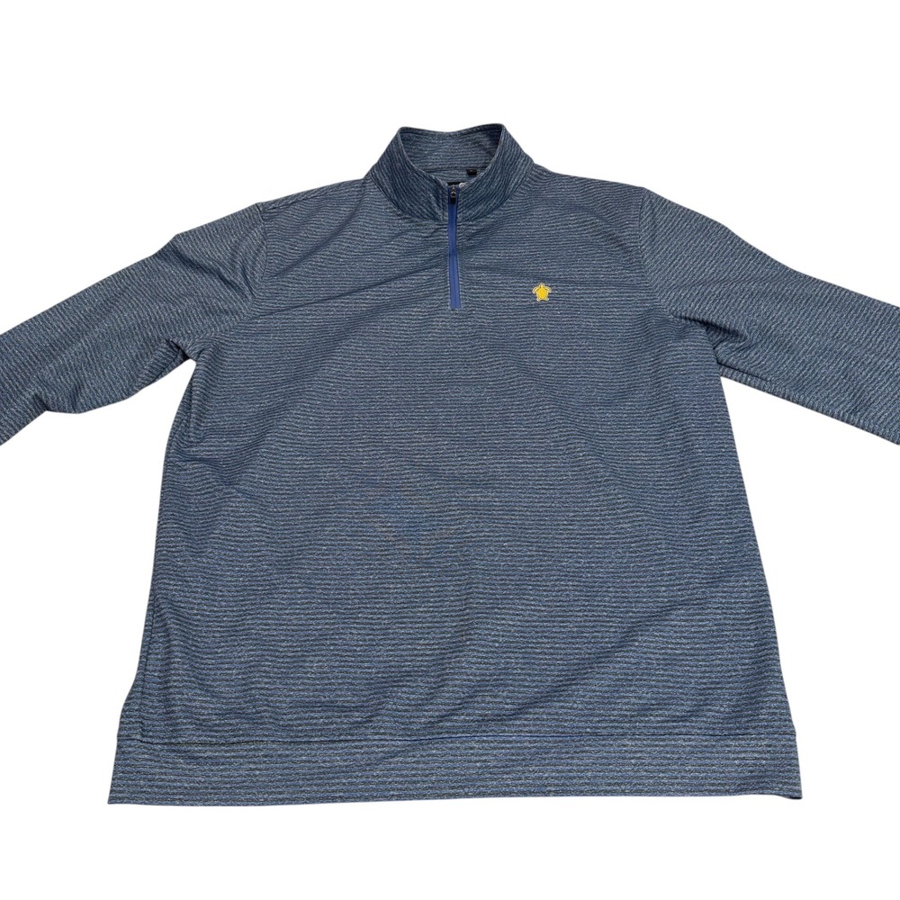 Simply Southern Mens Blue Striped Quarter Zip Pullover Sweater Size Large - Picture 4 of 10